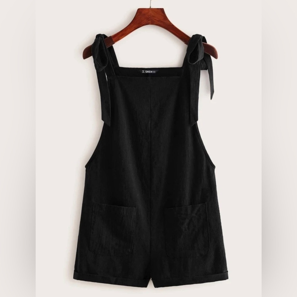 Shein Xs Linen Overalls Black or Blue